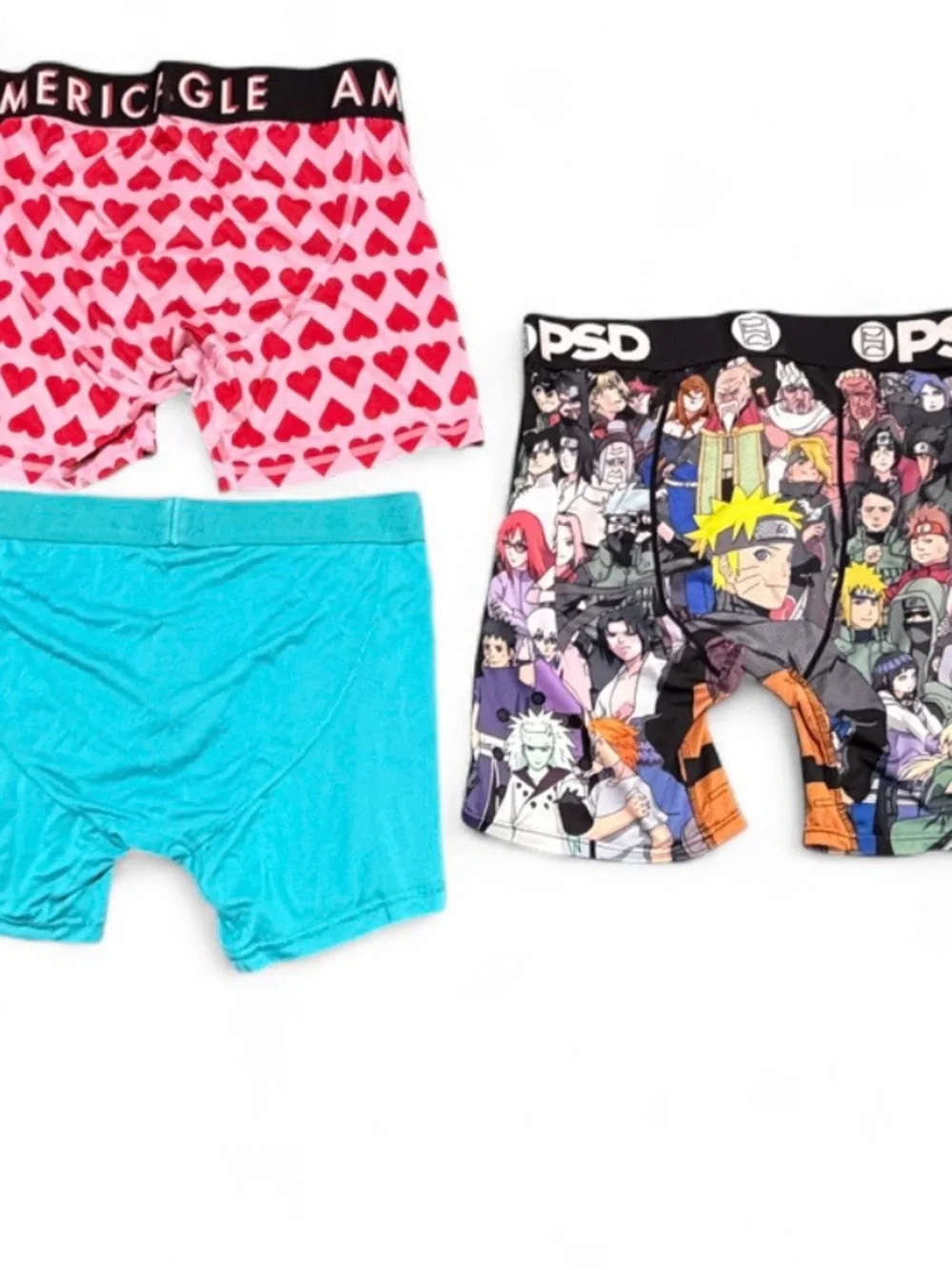 PSD x American Eagle Men’s Boxer Brief Bundle (3-Pack) Size M | Naruto Anime + 2